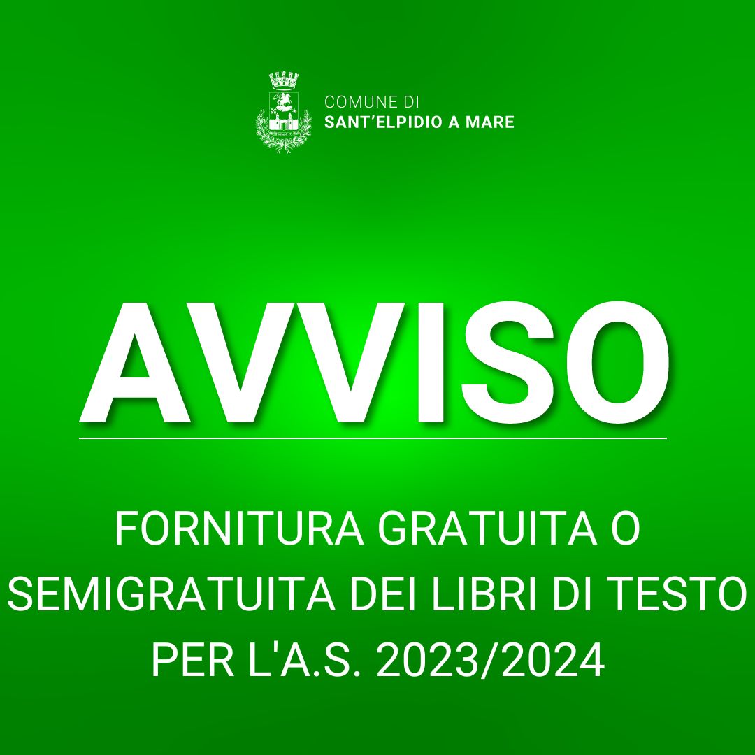 FORNITURA GRATUITA O SEMIGRATUITA DEI LIBRI DI TESTO PER L'A.S. 2023/2024